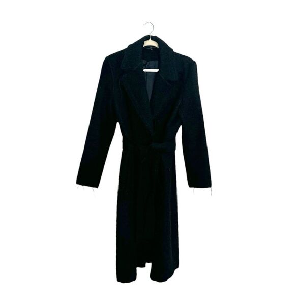 Helmut Lang Black Shaggy Alpaca and Virgin Wool Blend Coat - Picture 7 of 11